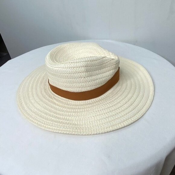 Madewell Women's $40 Packable Braided Straw Hat Antique Cream Size S/M MD832 - Picture 4 of 6